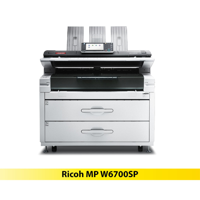 A1 A0 Laser Printer Monochrome Ricoh MPW6700SP is Wide Format Photocopy Machine