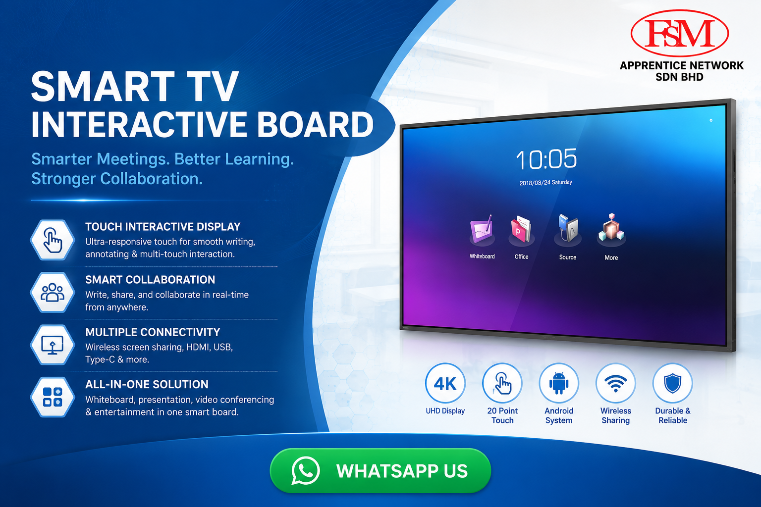 Horion 65M3AG2 65 inch 4K Commercial Interactive Flat Panel Display at Fotostat Seri Murni Ara Damansara Showroom