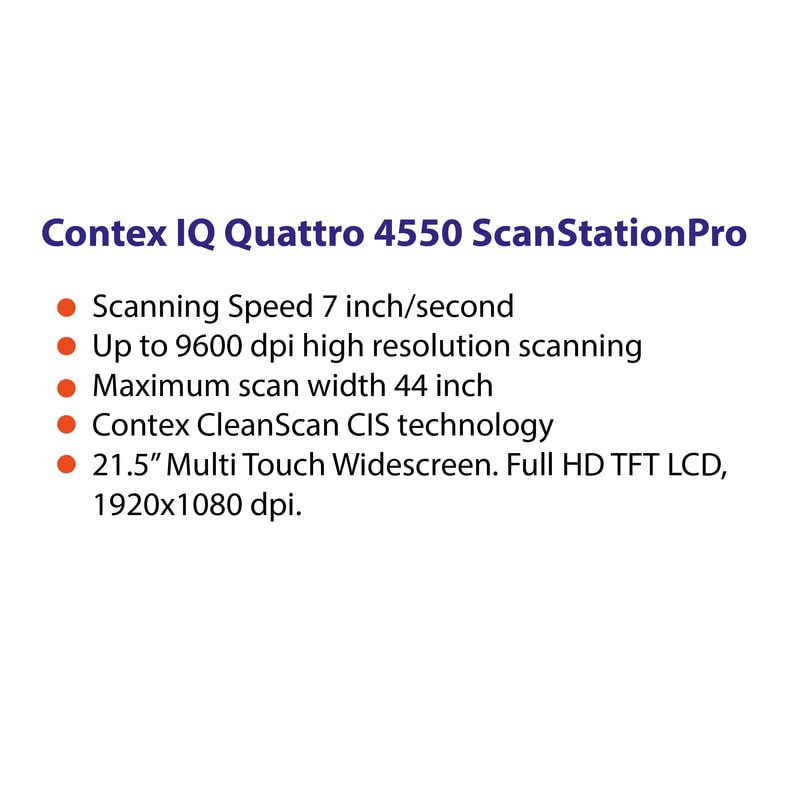 A0 B0 Large Format Scanner 44 inch Contex IQ Quattro 4550 Scan Station Pro