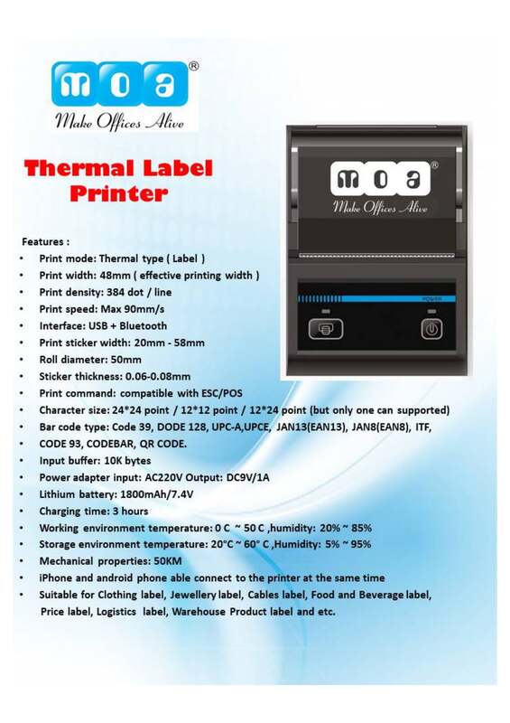 Portable Thermal Label Printer